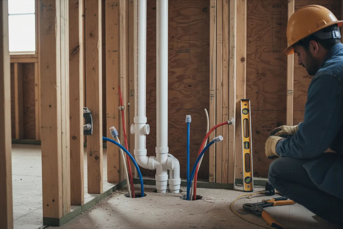 Drain and supply rough-in during Garbage Disposal Repair in Flagstaff